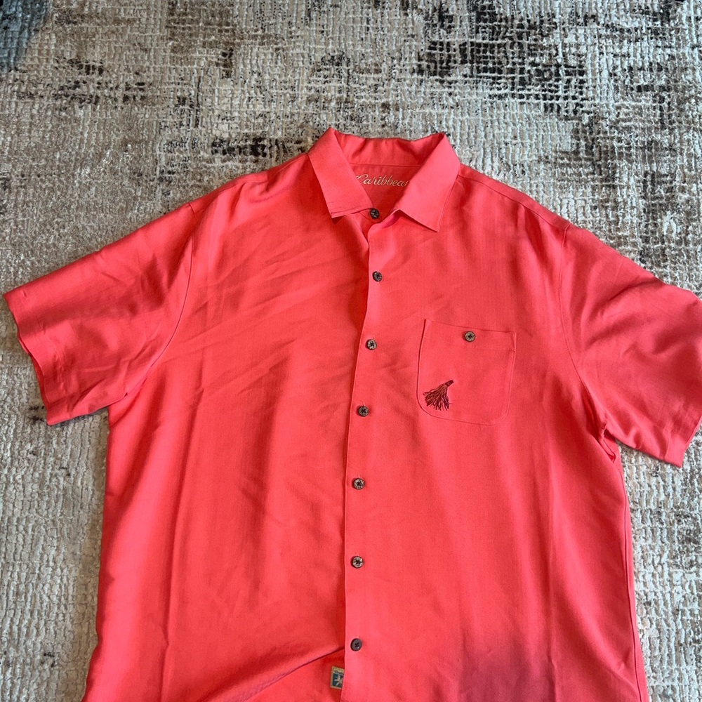 Caribbean Red Casual Button Down Shirt